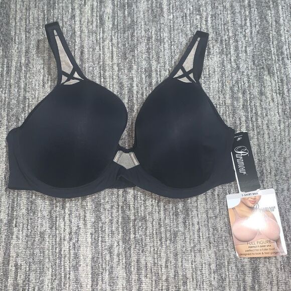 Brand New‎ Paramour Women's 40C Black Perfect T-Shirt Bra Full Figure - Picture 1 of 7